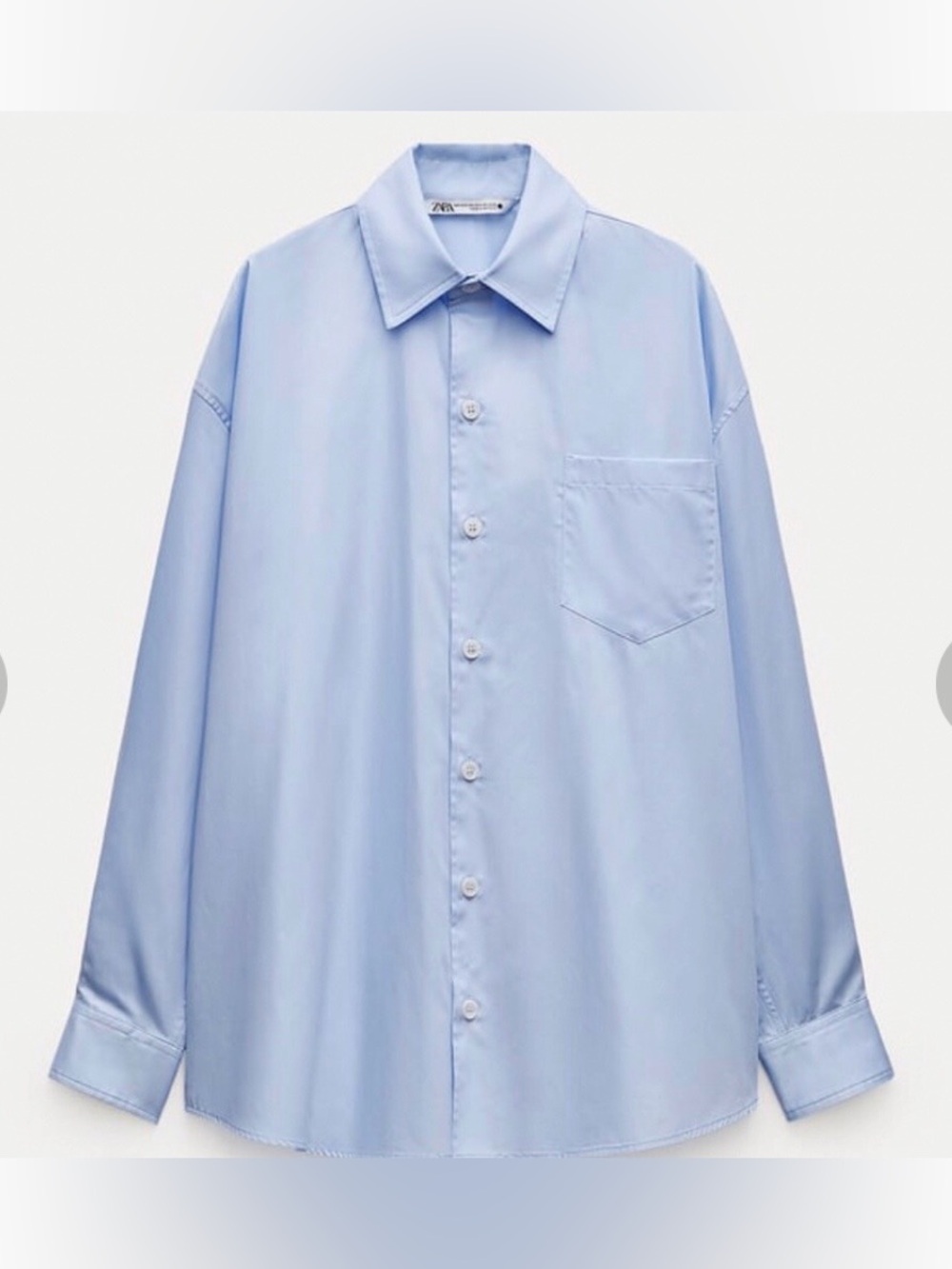 NWT Zara Light Blue Oversized Button-Down Shirt